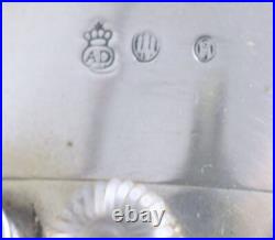 Rare Antique Danish Silver Nautical Ships Wheel 8 Day Desk Clock 1919