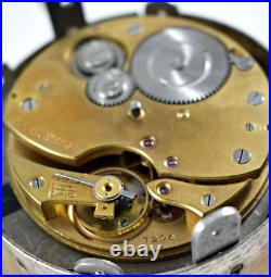 Rare Antique Danish Silver Nautical Ships Wheel 8 Day Desk Clock 1919