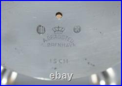 Rare Antique Danish Silver Nautical Ships Wheel 8 Day Desk Clock 1919