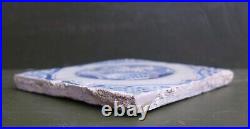 Rare Antique Delftware tile with a China Wang Li decor with bird. Early 17th. C