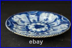 Rare Antique Dutch Delft plate with carved edge early 18th Century, ex museum Rare Antique Dutch Delft plate with carved edge early 18th Century, ex museum