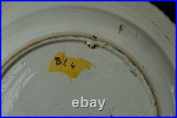 Rare Antique Dutch Delft plate with carved edge early 18th Century, ex museum Rare Antique Dutch Delft plate with carved edge early 18th Century, ex museum