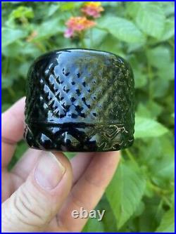 Rare Antique Early 1800's Colored Geometric Inkwell Ink Bottle Odd Design Pontil