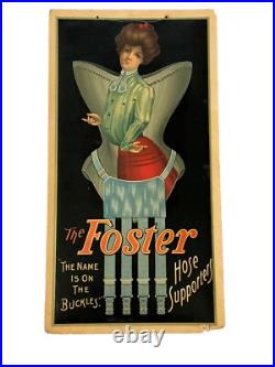 Rare Antique Early 1900 The Foster Hose Supporters Advertising Celluloid Sign Rare Antique Early 1900 The Foster Hose Supporters Advertising Celluloid Sign