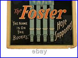 Rare Antique Early 1900 The Foster Hose Supporters Advertising Celluloid Sign Rare Antique Early 1900 The Foster Hose Supporters Advertising Celluloid Sign