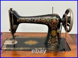 Rare Antique Early 1900 Vintage Singer Wooden Desk Sewing Machine #591099