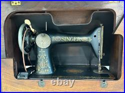 Rare Antique Early 1900 Vintage Singer Wooden Desk Sewing Machine #591099