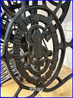 Rare Antique Early 1900 Vintage Singer Wooden Desk Sewing Machine #591099