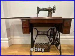 Rare Antique Early 1900 Vintage Singer Wooden Desk Sewing Machine #591099