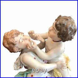 Rare Antique Early 1900's Group with Putti German Porcelain Marked Height 22 cm