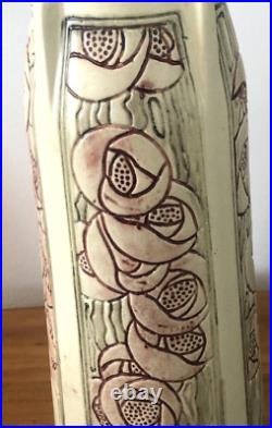 Rare Antique Early 1900's Weller Roma Vase WithFour Panels Flowers 12 Tall