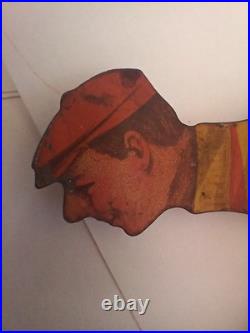 Rare Antique Early 1900s Gilbert Bicycle Racer Balance Tin Toy MOTORCYCLE MIKE