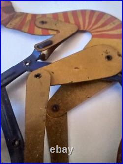 Rare Antique Early 1900s Gilbert Bicycle Racer Balance Tin Toy MOTORCYCLE MIKE