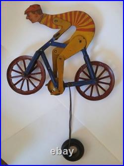 Rare Antique Early 1900s Gilbert Bicycle Racer Balance Tin Toy MOTORCYCLE MIKE