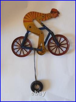 Rare Antique Early 1900s Gilbert Bicycle Racer Balance Tin Toy MOTORCYCLE MIKE