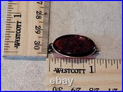 Rare Antique Early 1900s Intaglio Red Glass Brooch Pin Lady & Flowers Rare Antique Early 1900s Intaglio Red Glass Brooch Pin Lady & Flowers