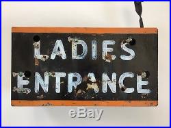 Rare Antique Early 1900s LADIES ENTRANCE Restaurant Bar Neon Advertising Sign