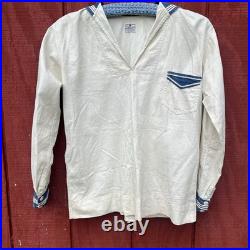 Rare Antique Early 1900s Nayvee Middiwear Cotton Blouse Sailor US Navy Work Wear