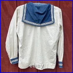Rare Antique Early 1900s Nayvee Middiwear Cotton Blouse Sailor US Navy Work Wear