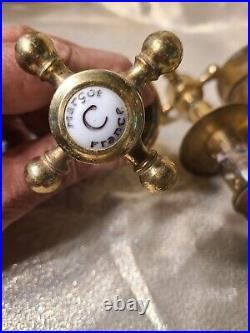 Rare Antique Early 1900s Solid Brass Margot France Plumbing Fixture Shower Lot Rare Antique Early 1900s Solid Brass Margot France Plumbing Fixture Shower Lot