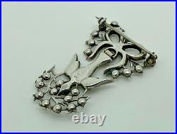 Rare Antique Early 19thC French Sterling Silver Paste St Esprit Dove Brooch