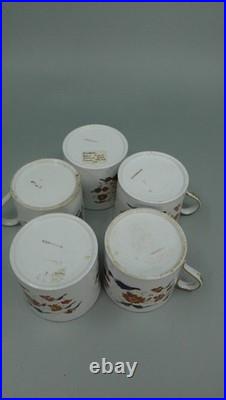 Rare Antique Early 19thC Wedgwood Imari Pattern Porcelain Coffee Cups Set of 5