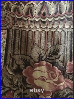 Rare Antique Early 19th C English Pillar Floral Chintz Cotton Fabric Brown Red Rare Antique Early 19th C English Pillar Floral Chintz Cotton Fabric Brown Red