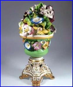 Rare Antique Early 19th Century Derby Regency Flower Encrusted Vase c1825 Rare Antique Early 19th Century Derby Regency Flower Encrusted Vase c1825