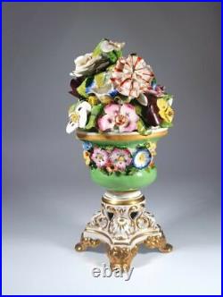 Rare Antique Early 19th Century Derby Regency Flower Encrusted Vase c1825 Rare Antique Early 19th Century Derby Regency Flower Encrusted Vase c1825