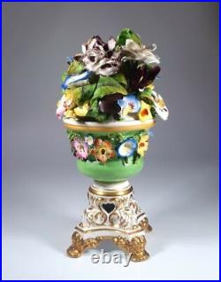 Rare Antique Early 19th Century Derby Regency Flower Encrusted Vase c1825 Rare Antique Early 19th Century Derby Regency Flower Encrusted Vase c1825