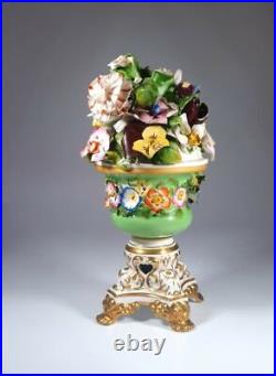 Rare Antique Early 19th Century Derby Regency Flower Encrusted Vase c1825 Rare Antique Early 19th Century Derby Regency Flower Encrusted Vase c1825