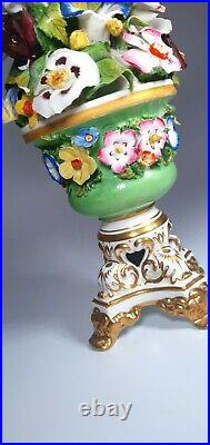 Rare Antique Early 19th Century Derby Regency Flower Encrusted Vase c1825