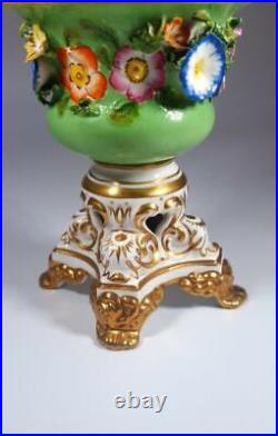 Rare Antique Early 19th Century Derby Regency Flower Encrusted Vase c1825 Rare Antique Early 19th Century Derby Regency Flower Encrusted Vase c1825