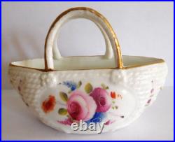 Rare Antique Early 19th Century Spode Floral Porcelain Basket