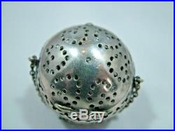 Rare Antique Early 19th Century White Metal Pomander Or Tea Ball No Reserve