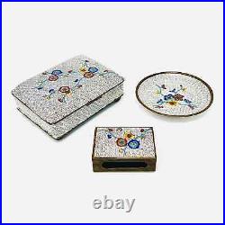 Rare Antique Early 20th Century Chinese Cloisonné Enameled Floral Smoking Set Rare Antique Early 20th Century Chinese Cloisonné Enameled Floral Smoking Set