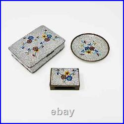 Rare Antique Early 20th Century Chinese Cloisonné Enameled Floral Smoking Set Rare Antique Early 20th Century Chinese Cloisonné Enameled Floral Smoking Set