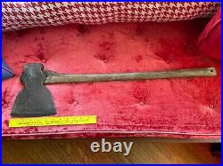 Rare Antique Early American Settlers Broad Axe Felling Axe Set Estate Find