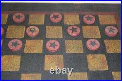 Rare Antique Early American Wooden Star Checkers Complete 24 Pc Set