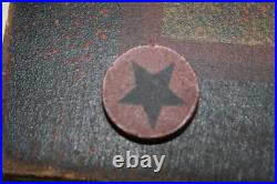 Rare Antique Early American Wooden Star Checkers Complete 24 Pc Set