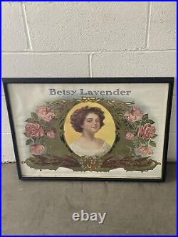 Rare Antique Early Betsy Lavender 19x25in Framed Advertising