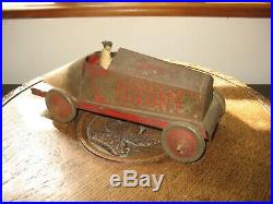 Rare Antique Early Boat Tail Racing Car Tin Wind Up Toy Big Tinplate Germany