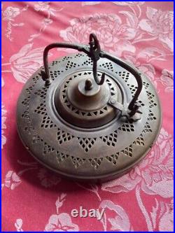Rare Antique Early Bronze Ottoman Islamic Pierced Hanging INCENSE BURNER 7.5in