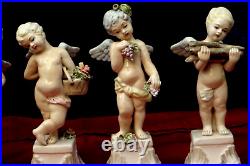Rare Antique Early Century Cherub Angel Figurines Signed