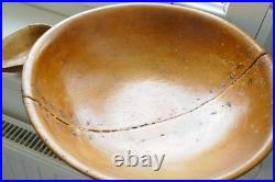 Rare Antique Early Country 14 Wooden Bowl Handmade European Alpine 19Cen