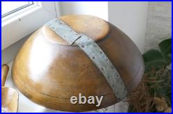 Rare Antique Early Country 14 Wooden Bowl Handmade European Alpine 19Cen