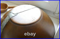 Rare Antique Early Country 14 Wooden Bowl Handmade European Alpine 19Cen