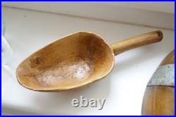 Rare Antique Early Country 14 Wooden Bowl Handmade European Alpine 19Cen