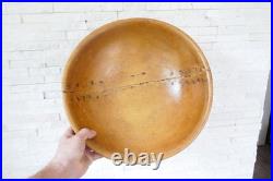 Rare Antique Early Country 14 Wooden Bowl Handmade European Alpine 19Cen