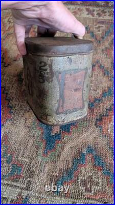 Rare Antique Early Country Advertising Indian Orcico Tobacco Tin Can 6.25